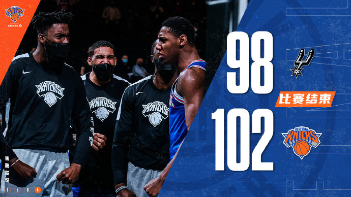 尼克斯102-98险胜马刺  伯克斯30+10 兰德尔25+9+9 德罗赞27+8